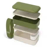 Ланч-бокс Monbento Bento Original Made in France Olive Recycled, 1 л (2 × 500 мл), оливковый — фото 4