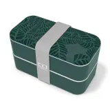 Ланч-бокс Monbento Bento Original Graphic Jungle, 1 л (2 камеры по 0,5 л), тёмно-зелёный — фото 1