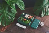 Ланч-бокс Monbento Bento Original Graphic Jungle, 1 л (2 камеры по 0,5 л), тёмно-зелёный — фото 4