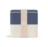 Ланч-бокс Monbento Bento Square Made in France Blue Natural 1,7 л, тёмно-синий с кремовым — фото 2