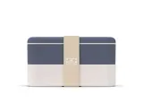 Ланч-бокс Monbento Bento Square Made in France Blue Natural 1,7 л, тёмно-синий с кремовым — фото 3