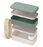 Ланч-бокс Monbento Bento Original Natural Green, 1 л (2 камеры по 0,5 л), зелёный с кремовым — фото 4