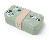 Ланч-бокс детский Monbento Foodie Raccoon 500 мл, с узором из енотов, зелёный — фото 1