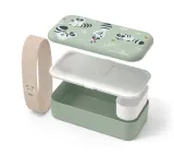 Ланч-бокс детский Monbento Foodie Raccoon 500 мл, с узором из енотов, зелёный — фото 4