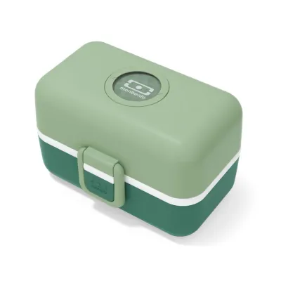 Ланч-бокс детский Monbento Tresor Green Forest 0,8 л, три контейнера, зелёный