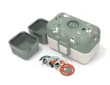 Ланч-бокс детский Monbento Tresor Graphic Raccoon 0,8 л, три контейнера, зелёный с кремовым — фото 4