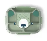 Ланч-бокс детский Monbento Wonder Green Bear 950 мл, два лотка, 5 отделений из стали, зелёный — фото 2