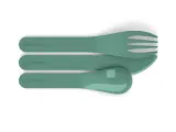 Дорожные столовые приборы Monbento Pocket Color Green Forest: ложка, нож, вилка в футляре, биопластик, зелёно-серые — фото 3