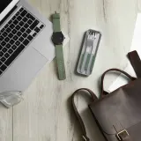 Дорожный набор столовых приборов Monbento Slim Box Natural Green, ложка, вилка, нож в футляре, серебристо-зелёный — фото 7