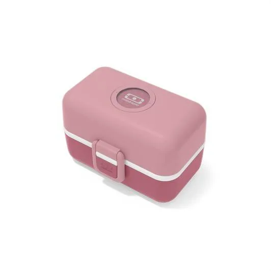 Ланч-бокс детский Monbento Tresor Pink Blush 0,8 л, три контейнера, розовый с белым