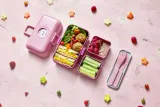 Ланч-бокс детский Monbento Tresor Pink Blush 0,8 л, три контейнера, розовый с белым — фото 5