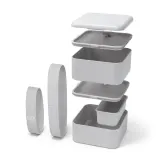 Ланч-бокс Monbento Bento Square Made in France Grey Coton 1,7 л, светло-серый — фото 5