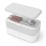 Дорожный набор столовых приборов Monbento Slim Box Pink Moka, ложка, вилка, нож в футляре, серебристый с розово-коричневым — фото 4