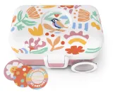 Ланч-бокс детский Monbento Tresor Graphic Papercut 0,8 л, бело-розовый, с цветами — фото 3