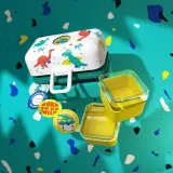 Ланч-бокс детский Monbento Tresor Graphic Dino 0,8 л, с динозаврами, бело-бирюзовый — фото 7