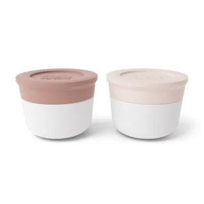 Набор контейнеров для соуса Monbento Temple S Moka-Natural Pink, 2 шт., 10 мл, розово-белые
