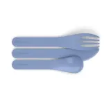 Дорожные столовые приборы Monbento Pocket Color Blue Infinity: ложка, нож, вилка в футляре, биопластик, сине-серые — фото 3