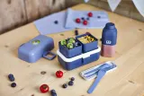 Дорожные столовые приборы Monbento Pocket Color Blue Infinity: ложка, нож, вилка в футляре, биопластик, сине-серые — фото 4