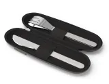 Дорожный набор столовых приборов Monbento Slim Nest Black в футляре на молнии, ложка, вилка, нож, чёрный — фото 2