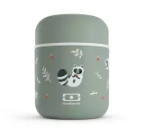 Термос для еды детский Monbento Capsule Raccoon 280 мл, зелёный, с енотами — фото 1