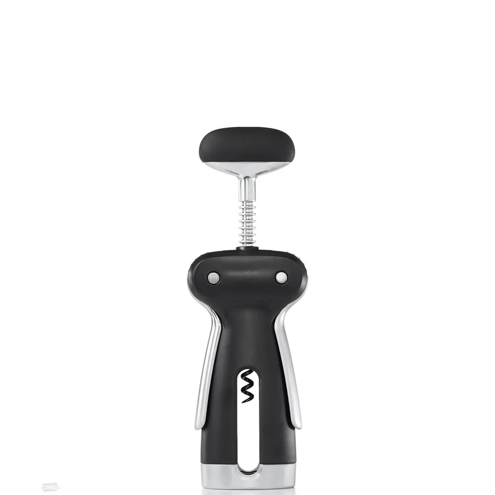 Штопор OXO SteeL с самоцентрирующимся механизмом и ножом для фольги, нержавеющая сталь, черный