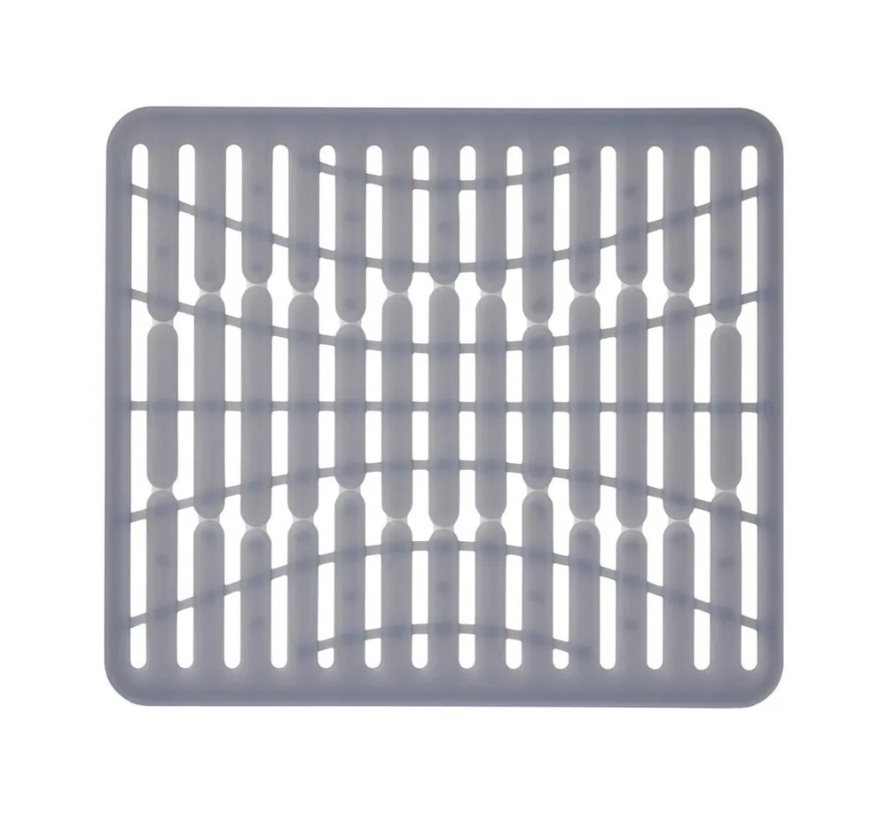 Силиконовый коврик для раковины OXO Good Grips 28 x 32 см, серый, без ПВХ, выдерживает 220 градусов Цельсия