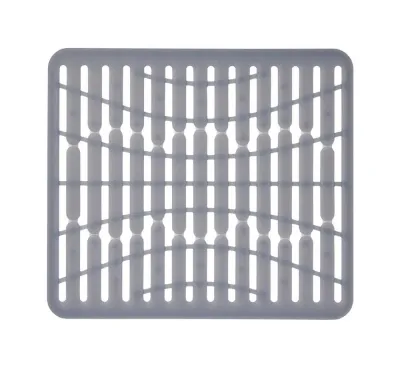 Силиконовый коврик для раковины OXO Good Grips 28 x 32 см, серый, без ПВХ, выдерживает 220 градусов Цельсия