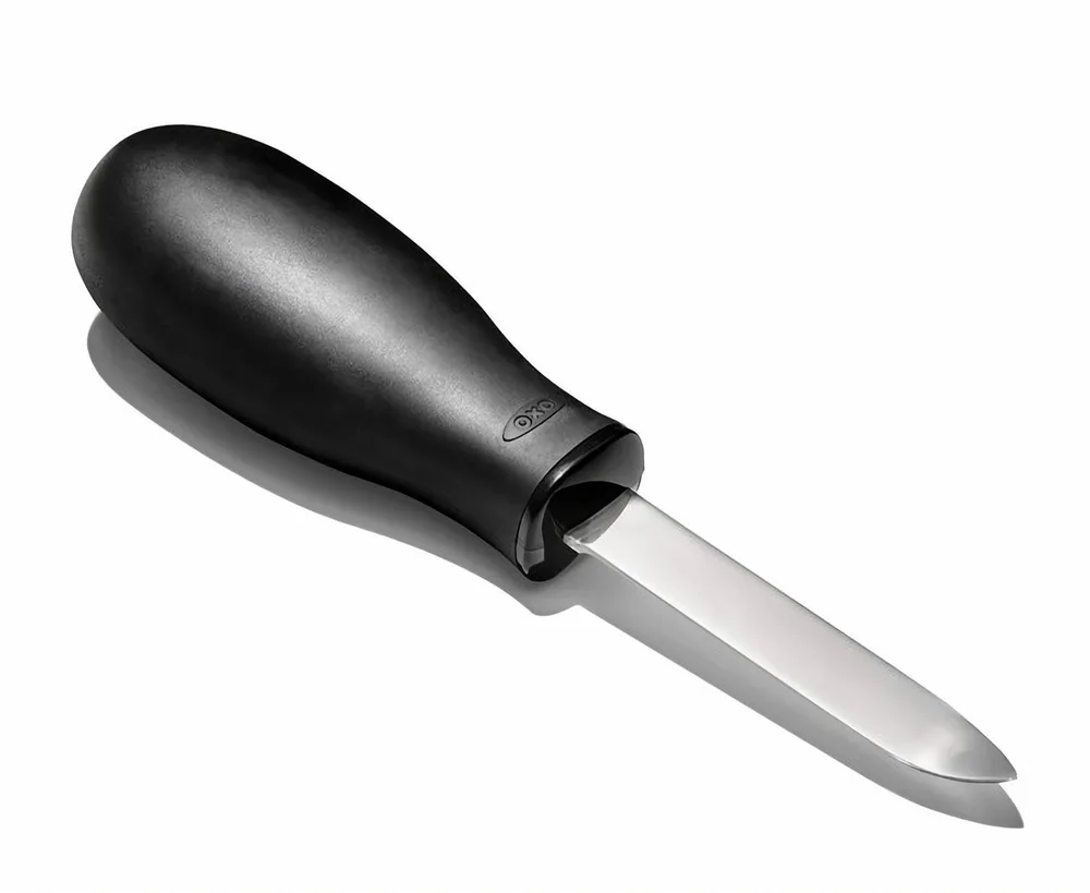 Нож для устриц OXO Good Grips, нержавеющая сталь и пластик, чёрная ручка, можно мыть в посудомоечной машине