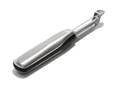 Овощечистка прямая двусторонняя OXO Steel 19 × 3,1 см, нержавеющая сталь, лезвие в японском стиле, серебристая
