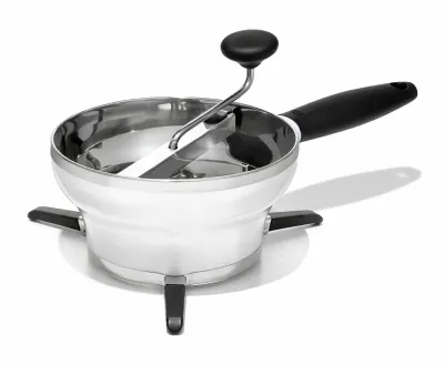 Ручная протирка для овощей и фруктов OXO Steel Good Grips с 3 дисками, нержавеющая сталь и пластик, 37,5 × 26 × 18,4 см
