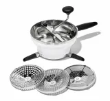Ручная протирка для овощей и фруктов OXO Steel Good Grips с 3 дисками, нержавеющая сталь и пластик, 37,5 × 26 × 18,4 см — фото 2