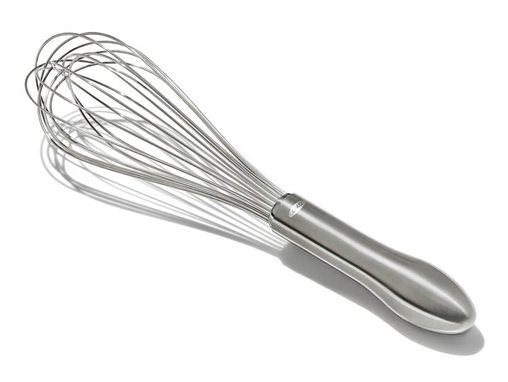 Венчик OXO Steel 29,1 × 6,8 см, цельный из нержавеющей стали, профилированная ручка, серебристый