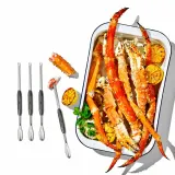 Вилочки для омаров и морепродуктов OXO Good Grips, набор 4 шт, нержавеющая сталь и силикон, две насадки — фото 7