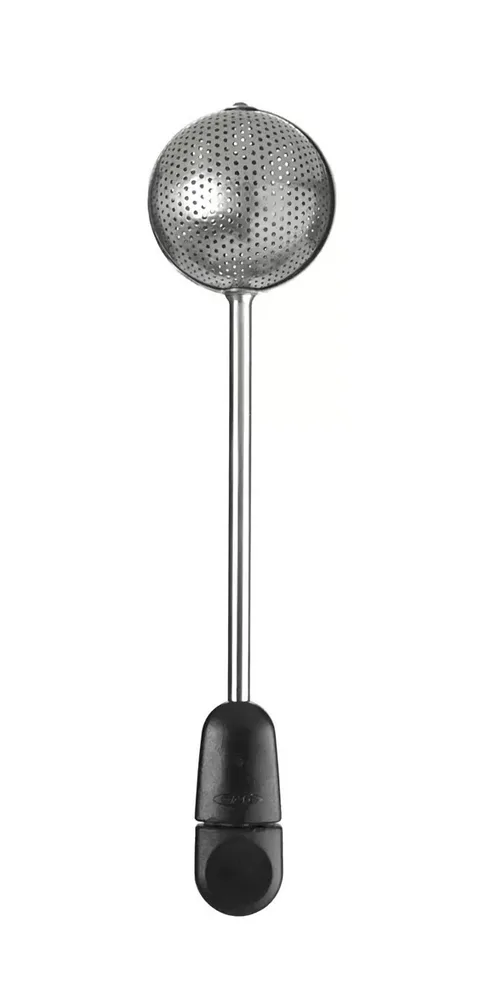 Ситечко-заварник для чая OXO Good Grips 4 × 18 см, нержавеющая сталь и PP, чёрный с серебристым