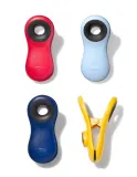 Набор магнитных клипс для пакетов OXO Good Grips, 4 штуки, разноцветные, пластик, резина и магнит — фото 1