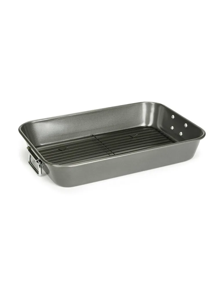 Жаровня с решёткой Patisse CARAT 30 x 22 см, алюминированная сталь, антипригарная, чёрная