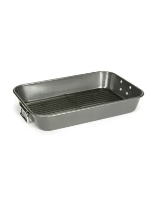 Жаровня с решёткой Patisse CARAT 30 x 22 см, алюминированная сталь, антипригарная, чёрная