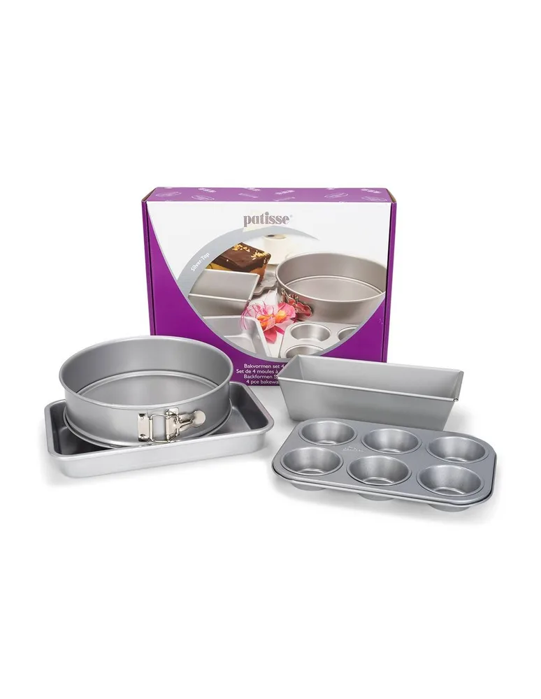 Набор форм для выпечки Patisse SILVER-TOP, 4 шт: форма для хлеба, разъёмная форма, форма для маффинов, противень