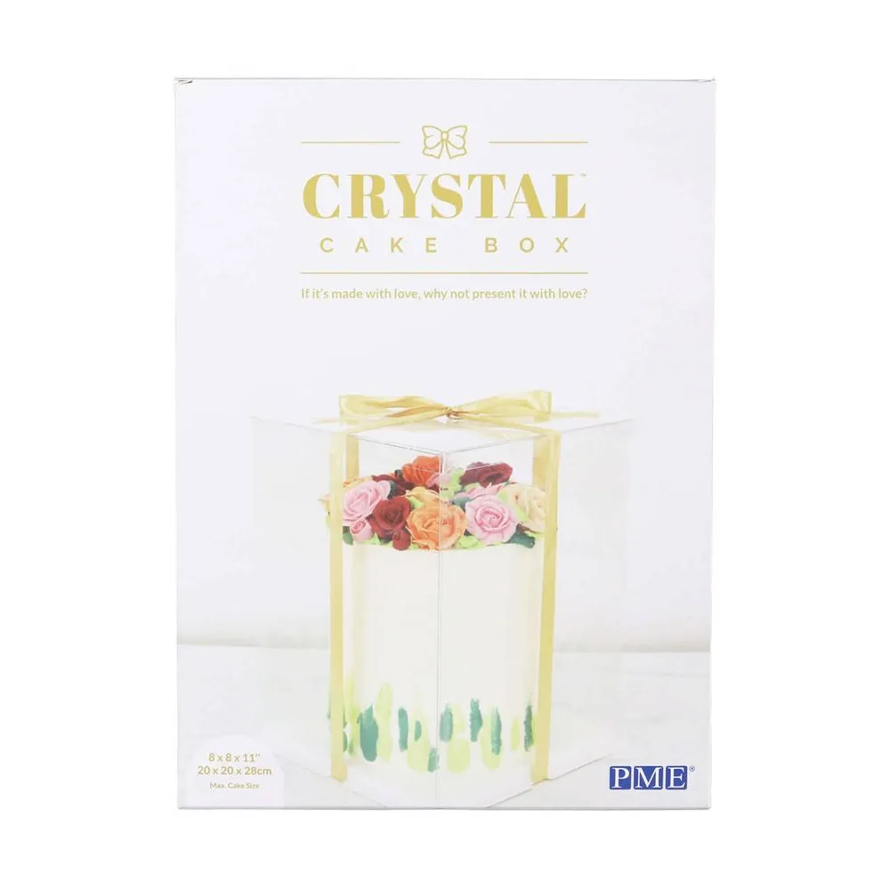 Коробка для торта прозрачная PME Cake 20x20 см, PET, для хранения и перевозки выпечки