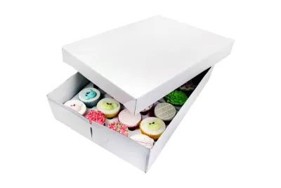 Коробка для 24 кексов PME Cake, белый картон, высота 9 см
