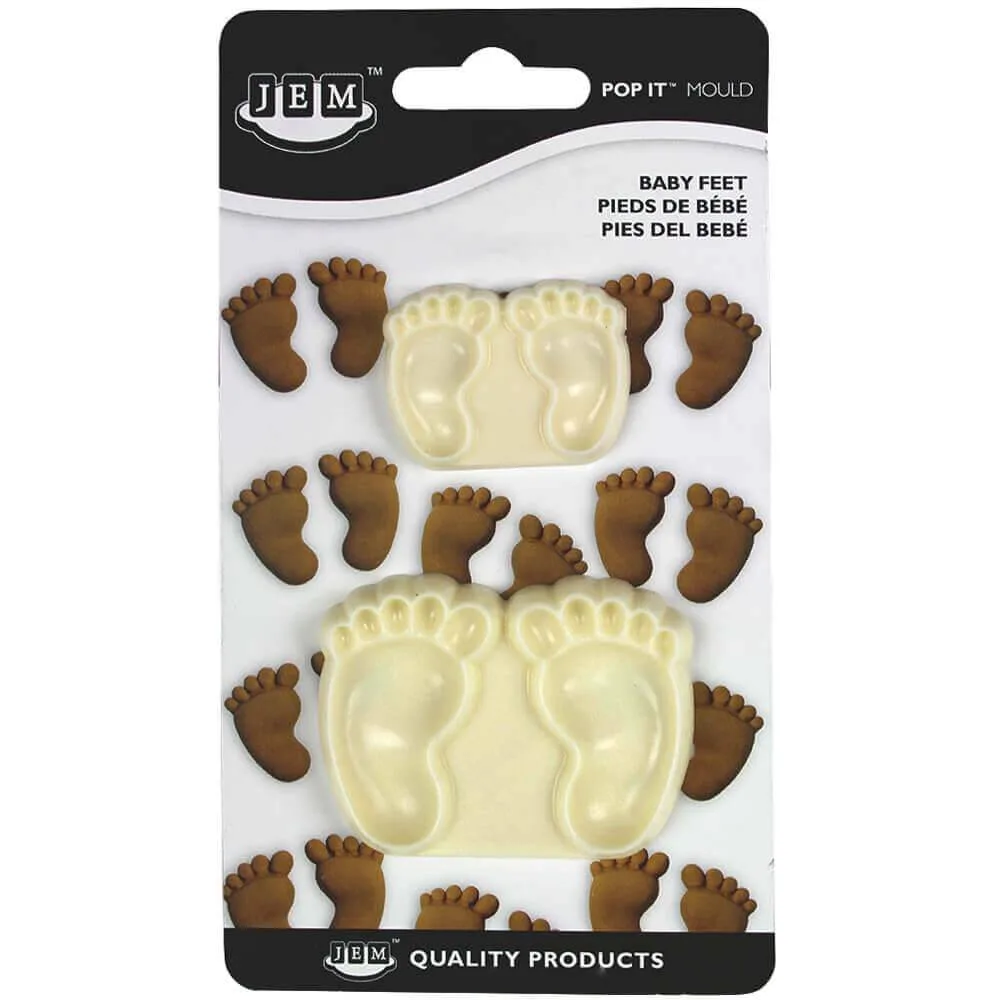 Формочки для декора выпечки PME Cake JEM Pop It Детские ножки, набор 2 шт, ABS, белые