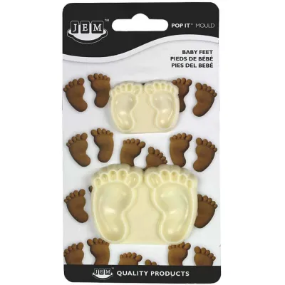 Формочки для декора выпечки PME Cake JEM Pop It Детские ножки, набор 2 шт, ABS, белые