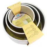 Формы для выпечки круглые PME Cake, набор 3 шт, 15,2, 20,3 и 25,4 см, анодированный алюминий, серебристые — фото 1