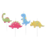Свечи для торта PME Cake Динозавры, набор 4 шт, T-Rex, трицератопс, стегозавр, апатозавр, разноцветные — фото 3