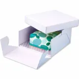 Коробка для торта с квадратной подложкой PME Cake, набор, 25,5 на 25,5 см, картон, белая — фото 4