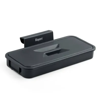 Держатель мешка для мусора Rayen с крышкой 25 x 14 x 5,5 см, чёрный