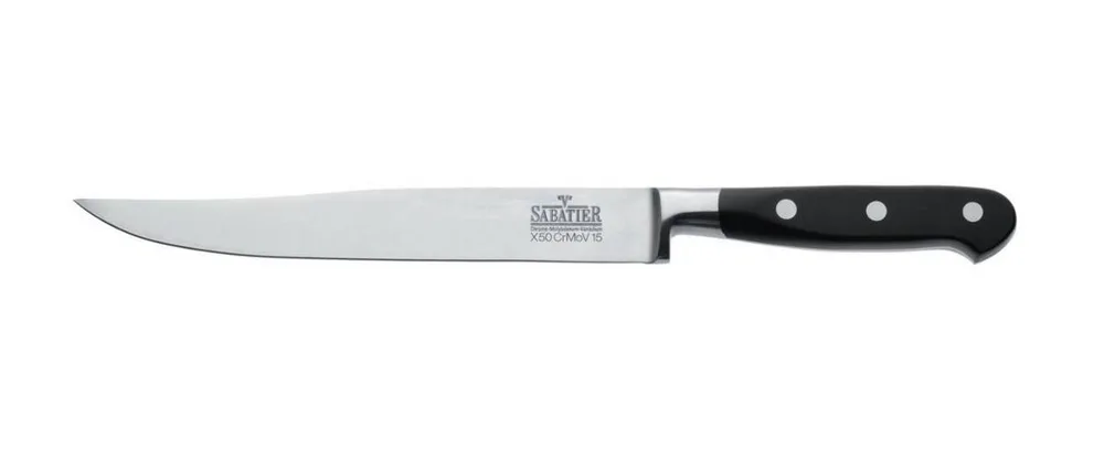 Нож для мяса Richardson Sheffield V Sabatier, лезвие 20 см, сталь X50Cr15MoV1, чёрный