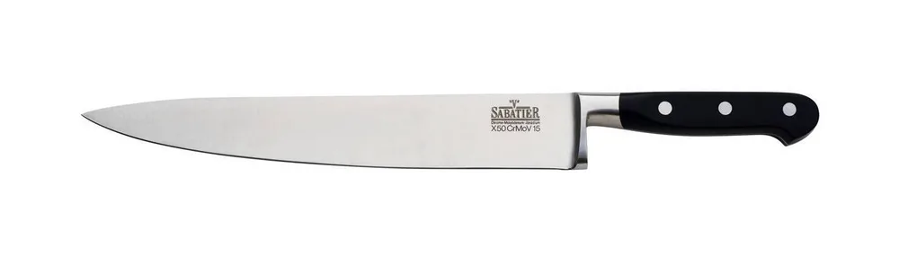 Нож-секач Richardson Sheffield V Sabatier, лезвие 25 см, сталь X50Cr15MoV1, чёрный