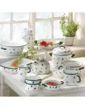 Кастрюля эмалированная с крышкой Riess Gmundner Streublumen 1 л, 16 см, низкая, разноцветная — фото 2