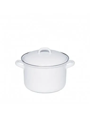 Кастрюля эмалированная высокая Riess Classic WEISS 1 л, 14 см, белая